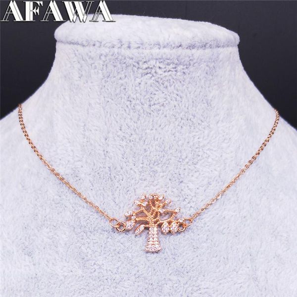 pendant necklaces afawa tree of life zircon copper stainless steel necklace for women rose gold color statement jewelry collares n41s01, Silver
pendant necklaces afawa tree of life zircon copper stainless steel necklace for women rose gold color statement jewelry collares n41s01, Silver