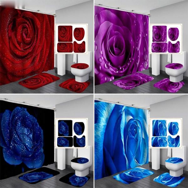 curtain & drapes rose bathroom curtains sets nature flowers waterproof polyester shower toilet cover mat non-slip bath rug set
curtain & drapes rose bathroom curtains sets nature flowers waterproof polyester shower toilet cover mat non-slip bath rug set