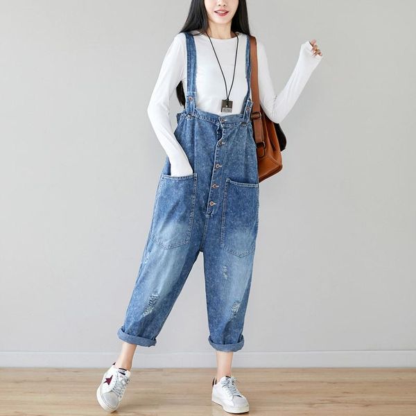 women's jumpsuits & rompers high waist denim jumpsuit women loose ripped hole washed jeans pants female trouser casual big pockets over, Black;white
women's jumpsuits & rompers high waist denim jumpsuit women loose ripped hole washed jeans pants female trouser casual big pockets over, Black;white
