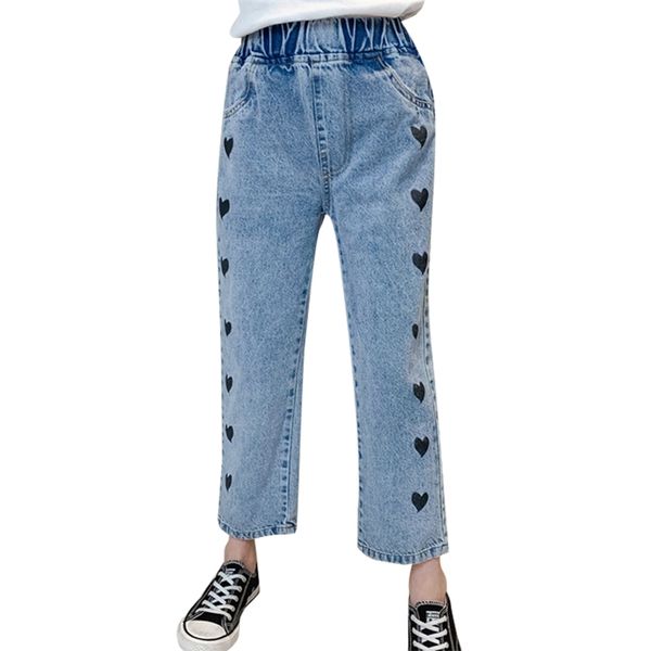 girls jeans heart pattern children's for girl casual style kid spring autumn clothes 6 8 10 12 14 210527, Blue 
girls jeans heart pattern children's for girl casual style kid spring autumn clothes 6 8 10 12 14 210527, Blue