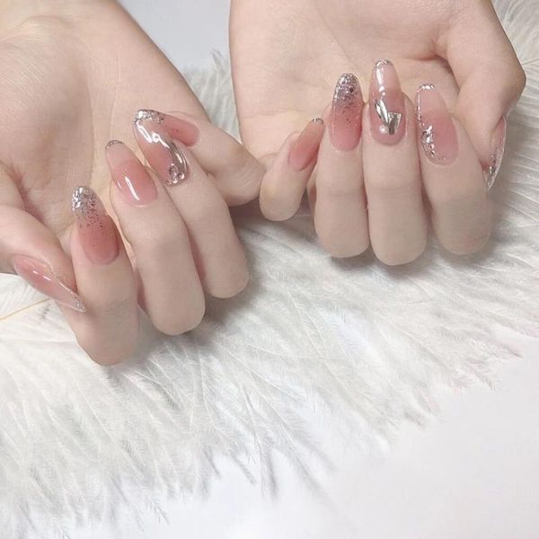false nails fairy temperament naked-color transparent fake naisl with crystal middle long round press on nail tips, Red;gold
false nails fairy temperament naked-color transparent fake naisl with crystal middle long round press on nail tips, Red;gold