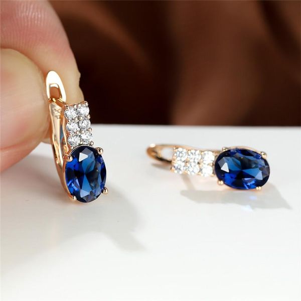 hoop & huggie vintage rose gold engagement earrings luxury crystal oval stone elegant blue zircon for women bridal gift, Golden;silver
hoop & huggie vintage rose gold engagement earrings luxury crystal oval stone elegant blue zircon for women bridal gift, Golden;silver