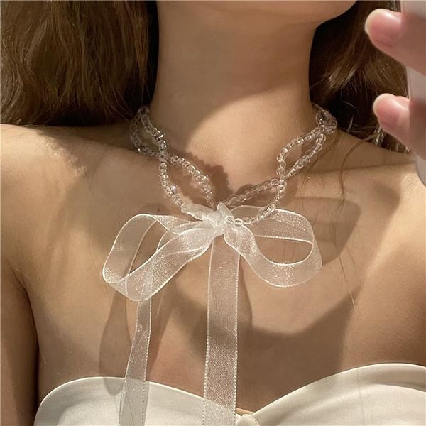 pendant necklaces origin summer vintage sweet crystal beaded necklace for women girls trendy lace bowknot double-layer jewelry, Silver
pendant necklaces origin summer vintage sweet crystal beaded necklace for women girls trendy lace bowknot double-layer jewelry, Silver