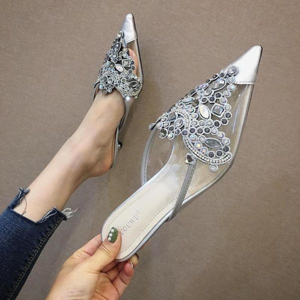 rhinestone sandals and slippers female summer wear 2021 fashion pointed cat heel, Black
rhinestone sandals and slippers female summer wear 2021 fashion pointed cat heel, Black