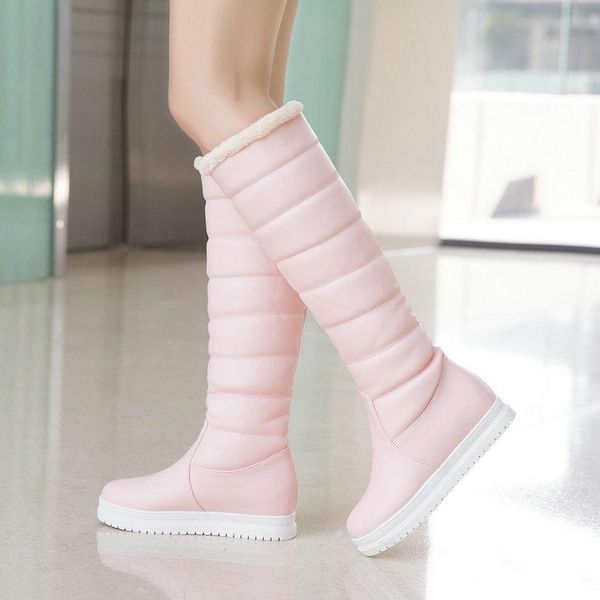 boots 2021 women comfortable plush knee high platform slip on snow shoes black white pink big size 34-43
boots 2021 women comfortable plush knee high platform slip on snow shoes black white pink big size 34-43