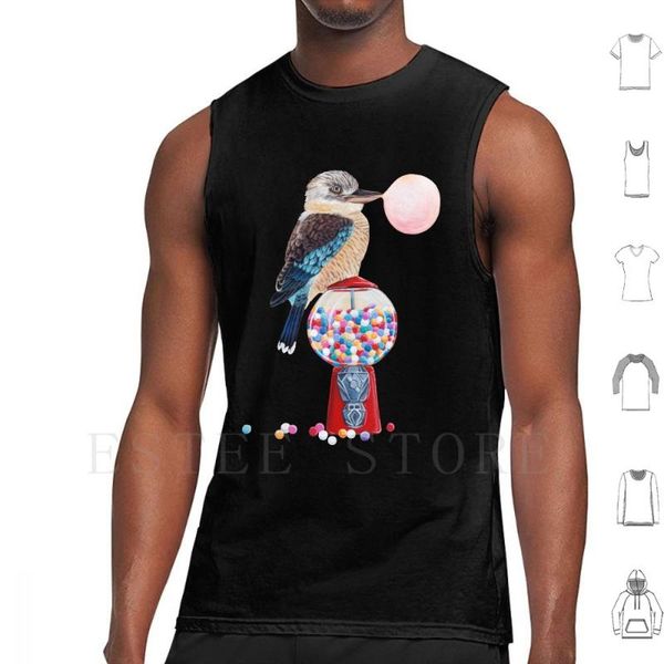 men' tank bird gumball machine kookaburra vest sleeveless red australia nature gum ball, White;black
men' tank bird gumball machine kookaburra vest sleeveless red australia nature gum ball, White;black