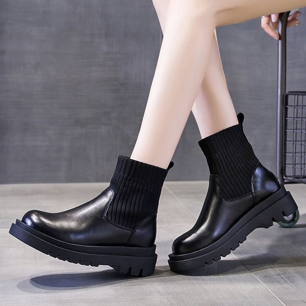 2022 autumn winter new ankle boots socks shoes women thick-soled casual net knitted short boots women botas de mujer female, Black
2022 autumn winter new ankle boots socks shoes women thick-soled casual net knitted short boots women botas de mujer female, Black