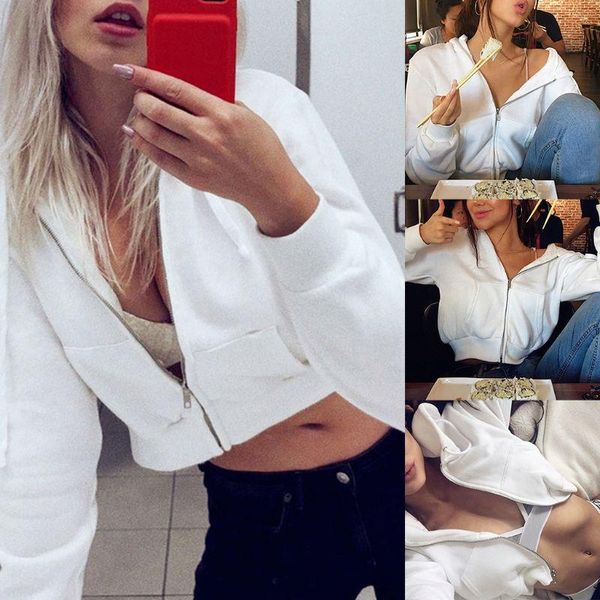 women's jackets women long sleeve drawstring hoodies cropped full zip up white jacket loose short sweatshirt outwear coat with pockets, Black;brown
women's jackets women long sleeve drawstring hoodies cropped full zip up white jacket loose short sweatshirt outwear coat with pockets, Black;brown