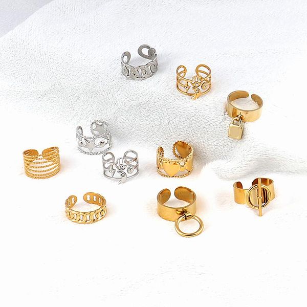 wedding rings stainless steel lock opening for woman finger ring fashion jewelry punk party gifts wholesale, Slivery;golden
wedding rings stainless steel lock opening for woman finger ring fashion jewelry punk party gifts wholesale, Slivery;golden