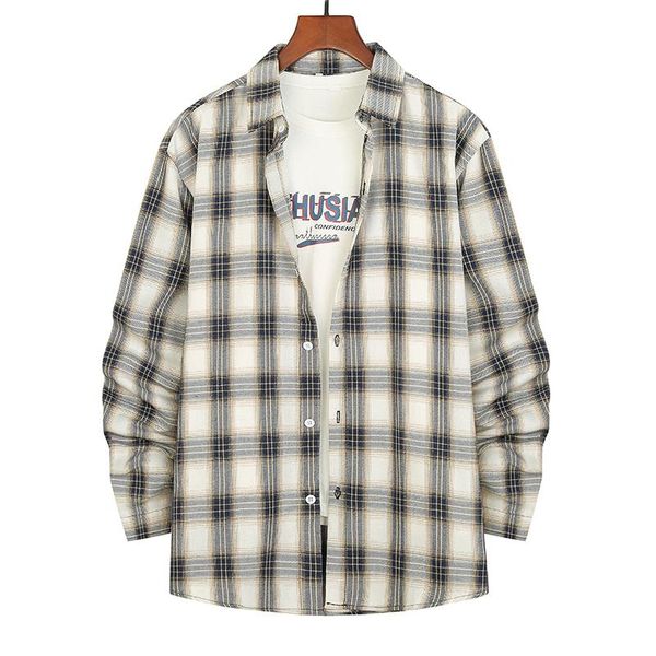 men's casual shirts 2021 european size autumn/winter plaid lapel long sleeve loose shirt men, White;black
men's casual shirts 2021 european size autumn/winter plaid lapel long sleeve loose shirt men, White;black