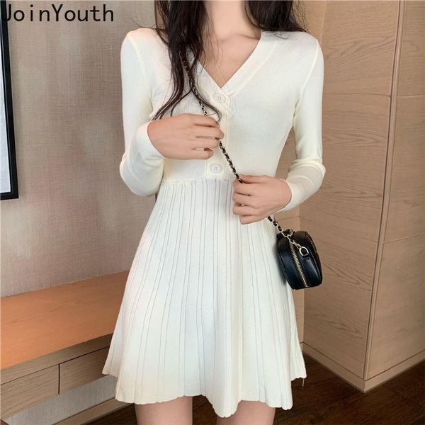 casual dresses joinyouth women 2021 arrival temperament knitted mini dress v-neck long sleeve slim fit robe vestidos 7b608, Black;gray
casual dresses joinyouth women 2021 arrival temperament knitted mini dress v-neck long sleeve slim fit robe vestidos 7b608, Black;gray