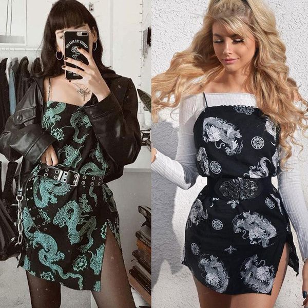 casual dresses summer 2021 ins dragon pattern print split halter dress party night club, Black;gray
casual dresses summer 2021 ins dragon pattern print split halter dress party night club, Black;gray