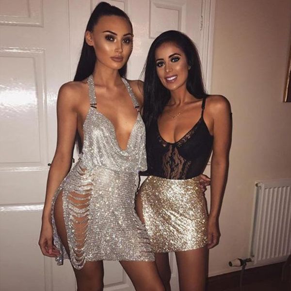 casual dresses woman shining rhinestone backless dress deep v neck camisole bling sequined nightclub party elegant vestidos, Black;gray
casual dresses woman shining rhinestone backless dress deep v neck camisole bling sequined nightclub party elegant vestidos, Black;gray