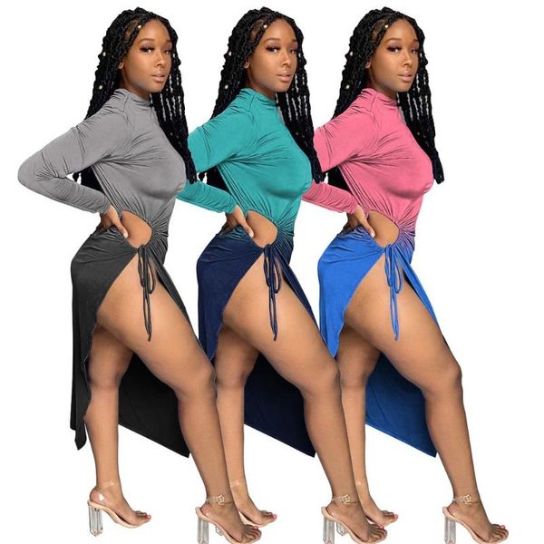 casual dresses gradient color long sleeve turtleneck party clubwear high split dress lace up drawstring woman prom midi, Black;gray
casual dresses gradient color long sleeve turtleneck party clubwear high split dress lace up drawstring woman prom midi, Black;gray