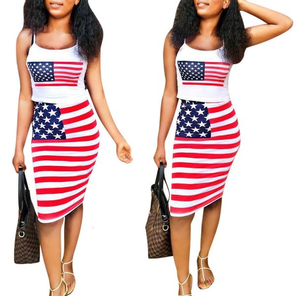 star model women's suspender vest american flag skirt in 2021 new fashion, Black;pink
star model women's suspender vest american flag skirt in 2021 new fashion, Black;pink