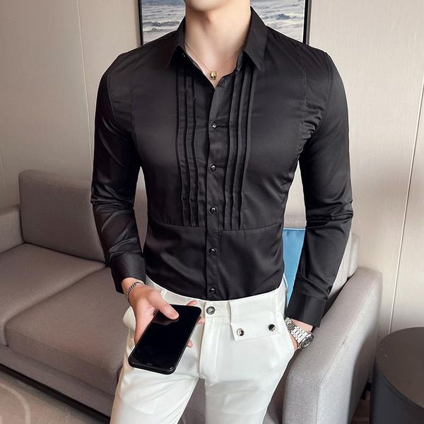 men's casual shirts fashion vintage shirt long sleeve slim business formal dress wedding social party tuxedo men clothing chemise homme, White;black
men's casual shirts fashion vintage shirt long sleeve slim business formal dress wedding social party tuxedo men clothing chemise homme, White;black