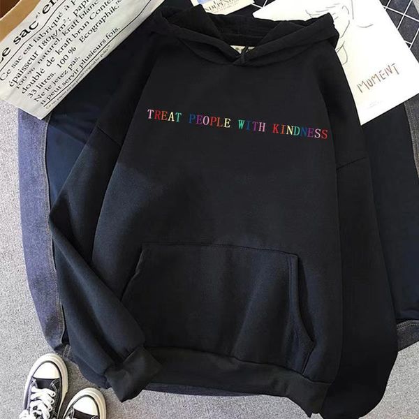 women's hoodies & sweatshirts 2021 treat people with gentleness fashion hoodeds vintage punk letter hip hop hooded s-3xl, Black
women's hoodies & sweatshirts 2021 treat people with gentleness fashion hoodeds vintage punk letter hip hop hooded s-3xl, Black