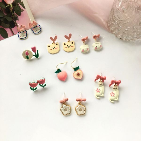 s925 silver needle japan and south korea cute kitten peach flower earrings sweet, small fresh girl sense h3892, Golden
s925 silver needle japan and south korea cute kitten peach flower earrings sweet, small fresh girl sense h3892, Golden