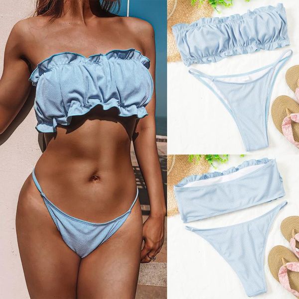 women's swimwear 2021 yiiciovy bandeau bikini set strapless ruffle ruched + bottom two pieces summer beach swimsuit sets, White;black
women's swimwear 2021 yiiciovy bandeau bikini set strapless ruffle ruched + bottom two pieces summer beach swimsuit sets, White;black