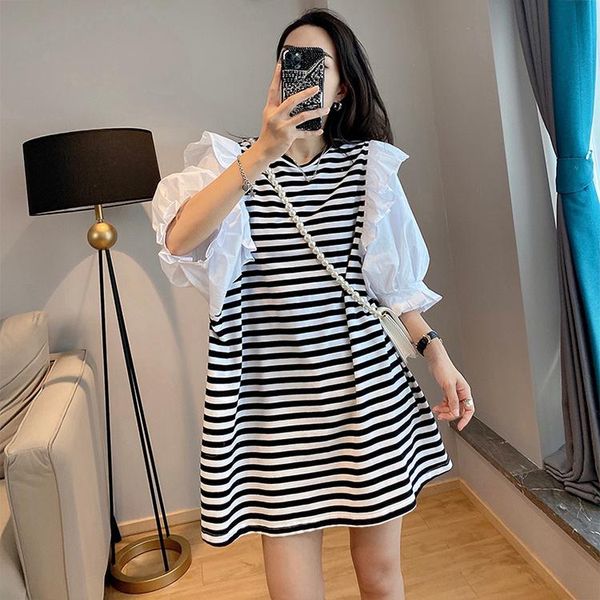 maternity dresses clothes black and white stripe splicing summer loose half lantern sleeve pregnant women cotton dress
maternity dresses clothes black and white stripe splicing summer loose half lantern sleeve pregnant women cotton dress