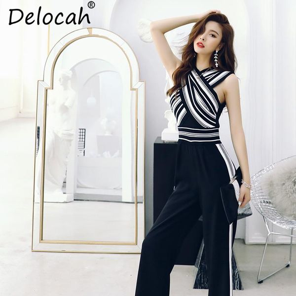women's jumpsuits & rompers delocah women summer bodysuits runway fashion designer v-neck sleeveless striped print high waist elegant c, Black;white
women's jumpsuits & rompers delocah women summer bodysuits runway fashion designer v-neck sleeveless striped print high waist elegant c, Black;white