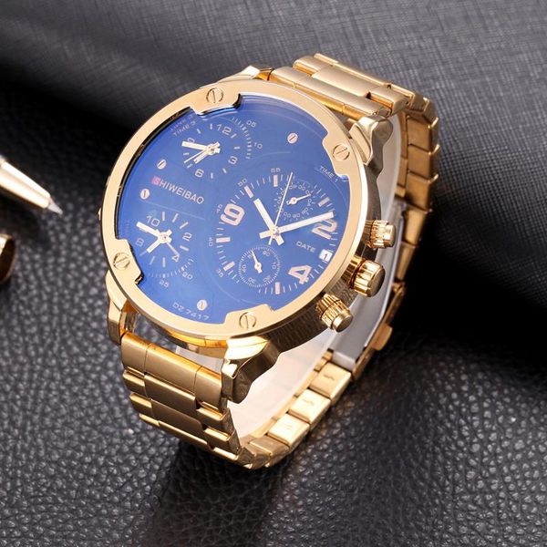 wristwatches 3 time big watches men quartz chronograph business sports fashion luxury waterproof stainless steel strap watch relogio, Slivery;brown
wristwatches 3 time big watches men quartz chronograph business sports fashion luxury waterproof stainless steel strap watch relogio, Slivery;brown