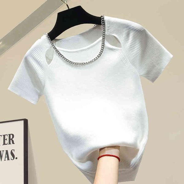 t shirt knitted for woman black white short sleeve t-shirt female summer fashion top
t shirt knitted for woman black white short sleeve t-shirt female summer fashion top