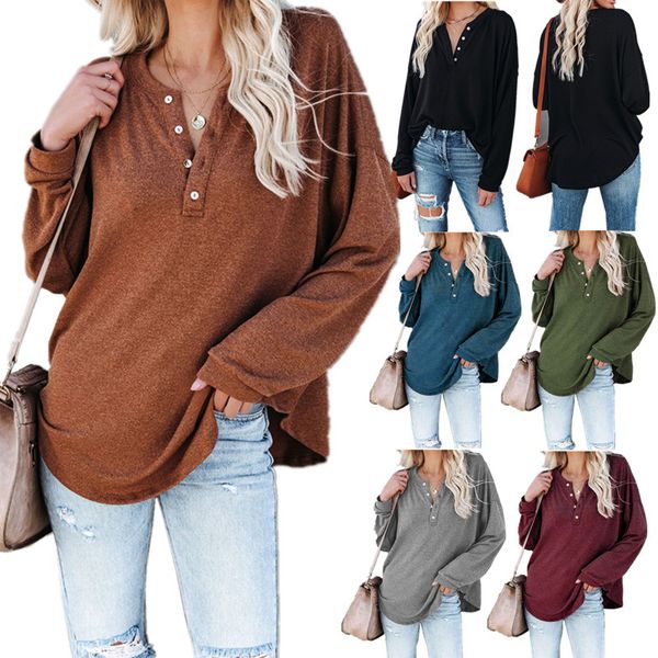 tees women's t-shirt 2021 solid color long sleeve button open neck pullover t-shirt, White
tees women's t-shirt 2021 solid color long sleeve button open neck pullover t-shirt, White