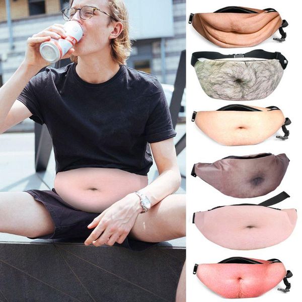 waist bags novelty fun men women dad bag bod beer fat hairy belly fanny pack