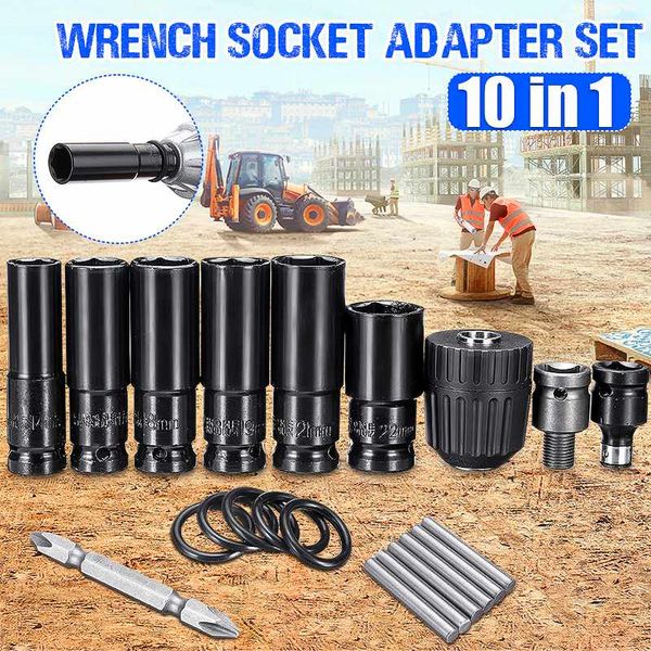 10pcs electric impact wrench hex socket head set kit drill chuck drive adapter set for electric drill wrench screwdrivers
10pcs electric impact wrench hex socket head set kit drill chuck drive adapter set for electric drill wrench screwdrivers