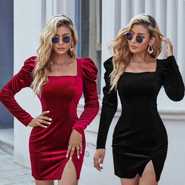 casual dresses velvet sun dress puff sleeve gown party classy elegant prom frock bodycon split long red black mini 2021 autumn, Black;gray
casual dresses velvet sun dress puff sleeve gown party classy elegant prom frock bodycon split long red black mini 2021 autumn, Black;gray