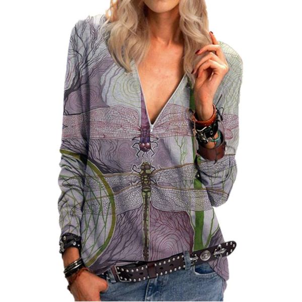 women's t-shirt vintage retro floral print tshirts women autumn zipper v neck casual office tees female clothing, White
women's t-shirt vintage retro floral print tshirts women autumn zipper v neck casual office tees female clothing, White