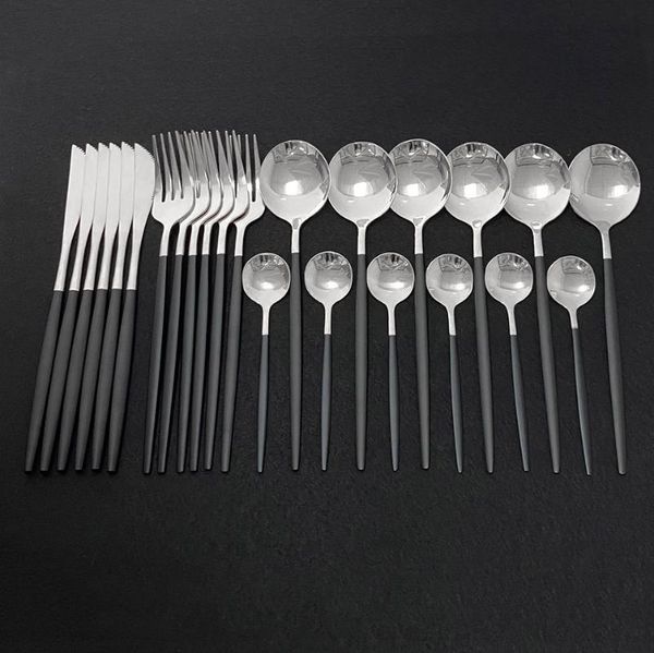 black silvercutlery set stainless steel 24pcs dinnerware steak knife teaspoon party kitchen tableware sets
black silvercutlery set stainless steel 24pcs dinnerware steak knife teaspoon party kitchen tableware sets