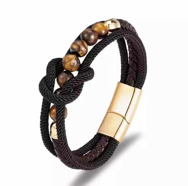 beaded, strands 2021 natural stone men's bracelet leather stainless steel magnet buckle round beaded jewelry, Black
beaded, strands 2021 natural stone men's bracelet leather stainless steel magnet buckle round beaded jewelry, Black