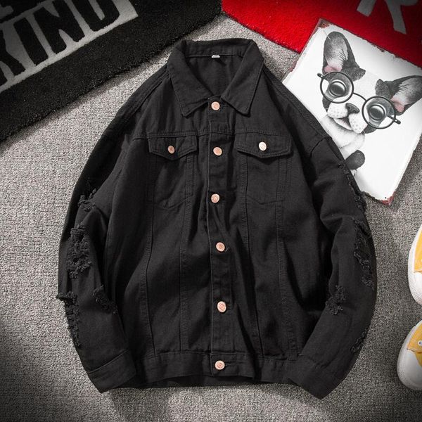 men's jackets spring autumn 2021 korean ripped handsome casual jacket baseball uniform cotton denim jeans, Black;brown
men's jackets spring autumn 2021 korean ripped handsome casual jacket baseball uniform cotton denim jeans, Black;brown