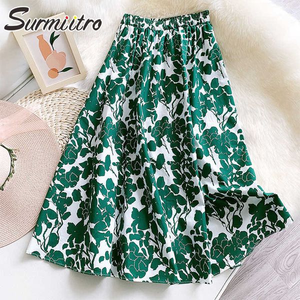 surmiitro spring summer cotton long skirt women korean style vintage elegant green floral high waist midi skirt female 210712, Black
surmiitro spring summer cotton long skirt women korean style vintage elegant green floral high waist midi skirt female 210712, Black