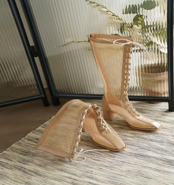 boots pointed hollow out mesh women's summer slim tassel long tube cool thick heel white high, Black
boots pointed hollow out mesh women's summer slim tassel long tube cool thick heel white high, Black