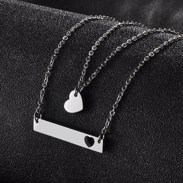 pendant necklaces minimalist mirror stainless steel heart rectangle double layer necklace for women cross moon star jewelry, Silver
pendant necklaces minimalist mirror stainless steel heart rectangle double layer necklace for women cross moon star jewelry, Silver