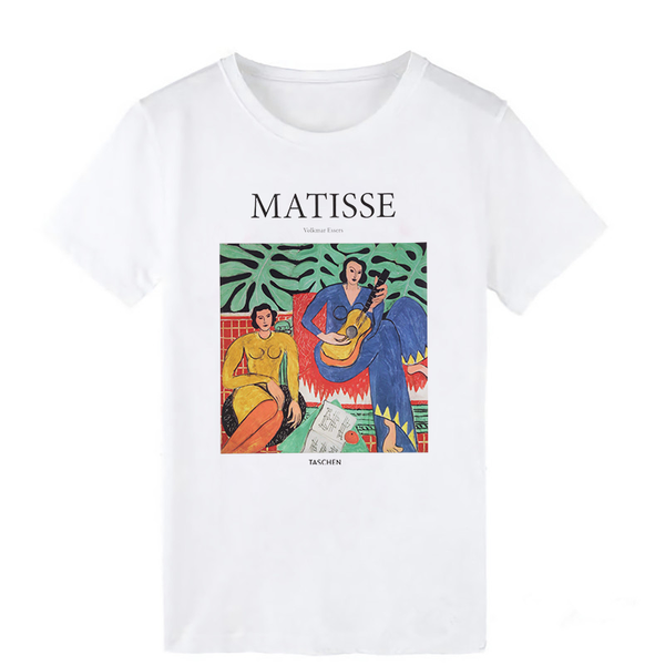 women's t-shirt fashion matisse oil art painting harajuku t shirts women vintage ullzang graphic 90s korean style tshirt tees female, White
women's t-shirt fashion matisse oil art painting harajuku t shirts women vintage ullzang graphic 90s korean style tshirt tees female, White