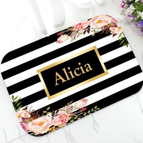 cushion/decorative pillow trendy floral black white striped welcome doormat custom name door mat for bathroom kitchen personalised rug carpe
cushion/decorative pillow trendy floral black white striped welcome doormat custom name door mat for bathroom kitchen personalised rug carpe