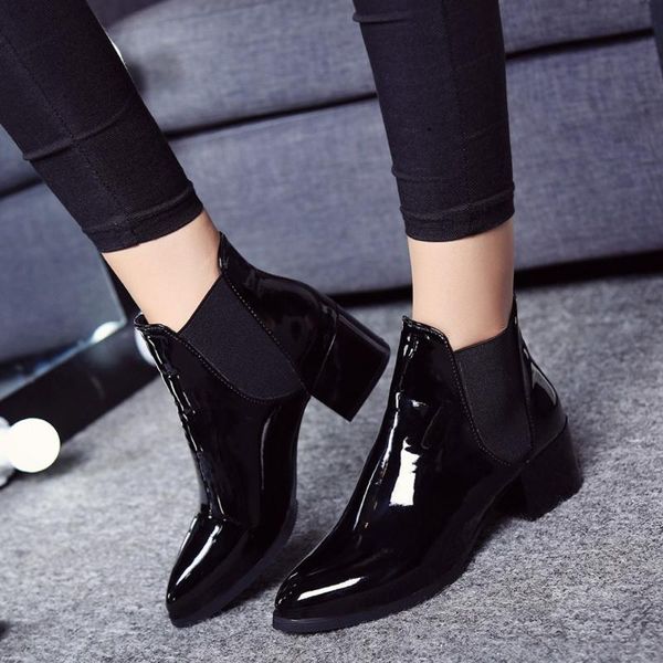 boots sagace fashion women autumn winter casual elasticated patent leather ankle pointed lace up low heel ladies #45, Black
boots sagace fashion women autumn winter casual elasticated patent leather ankle pointed lace up low heel ladies #45, Black