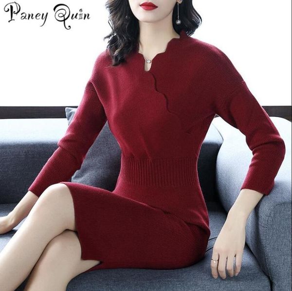 women's sweaters winter women slim v-neck knitted sweater dress female bodycon stretch long-sleeved elegant knitting pencil, White;black
women's sweaters winter women slim v-neck knitted sweater dress female bodycon stretch long-sleeved elegant knitting pencil, White;black