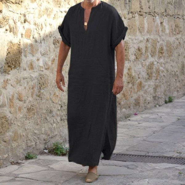 men's sleepwear feitong men solid sleep shirts ethnic robes loose short sleeve thin vintage cotton dressing gown male lounge pullover, Black;brown
men's sleepwear feitong men solid sleep shirts ethnic robes loose short sleeve thin vintage cotton dressing gown male lounge pullover, Black;brown