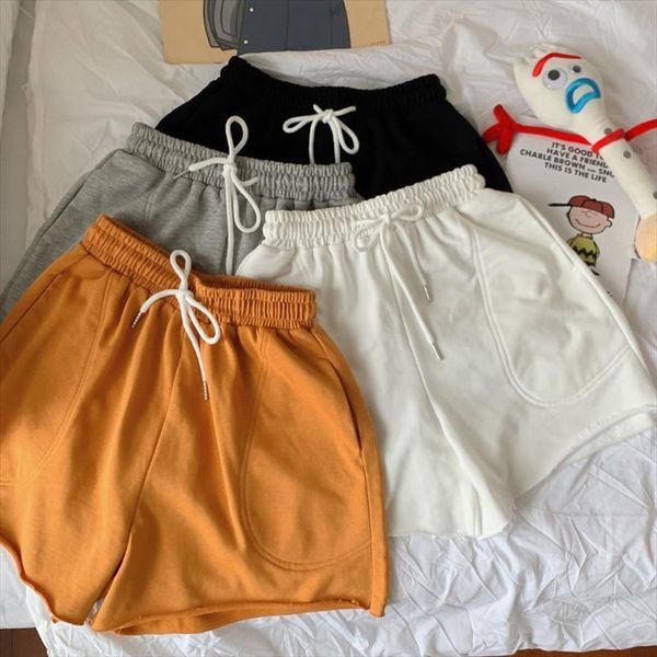 cotton sweat loose summer women short elastic waist jogger wide leg casual solid pockets girls biker fashion, White;black
cotton sweat loose summer women short elastic waist jogger wide leg casual solid pockets girls biker fashion, White;black