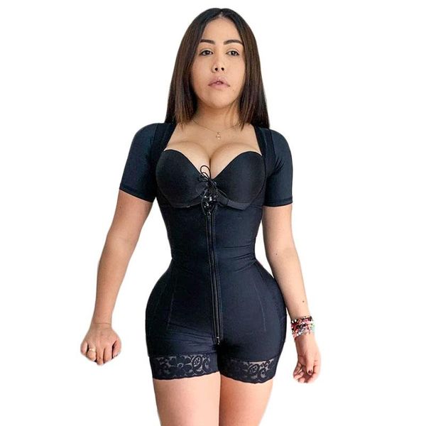 women's shapers short sleeve tummy control bodysuit bodyshaper slimming fajas lace with zipper garments shapewear liposuction compressi, Black;white
women's shapers short sleeve tummy control bodysuit bodyshaper slimming fajas lace with zipper garments shapewear liposuction compressi, Black;white