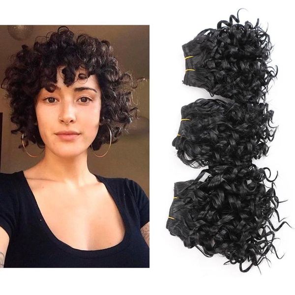human ponytails water wave hair bundles synthetic 8inch short afro kinky curl natural black color high temperature extension
human ponytails water wave hair bundles synthetic 8inch short afro kinky curl natural black color high temperature extension