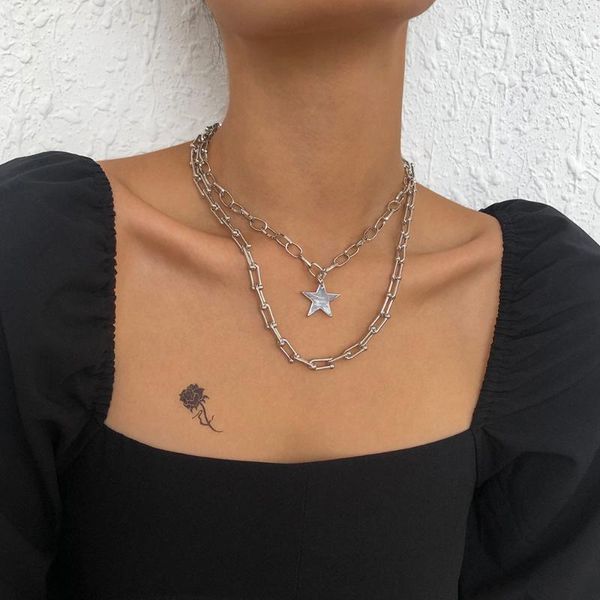 chains lalynnly simple temperament double-layer star clavicle chain pendant necklace for women girls jewelry accessories gifts n9019, Silver
chains lalynnly simple temperament double-layer star clavicle chain pendant necklace for women girls jewelry accessories gifts n9019, Silver