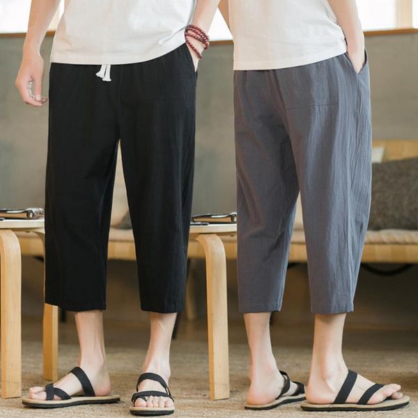 men's shorts fashion casual pants mens linen loose korean style trend nine-point straight trousers breathable and comfortable 6colors, White;black
men's shorts fashion casual pants mens linen loose korean style trend nine-point straight trousers breathable and comfortable 6colors, White;black