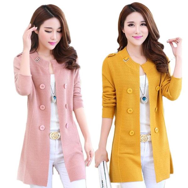 women's knits & tees autumn spring women sweater cardigans fashion casual o neck double breasted warm long female knitted coats, White
women's knits & tees autumn spring women sweater cardigans fashion casual o neck double breasted warm long female knitted coats, White