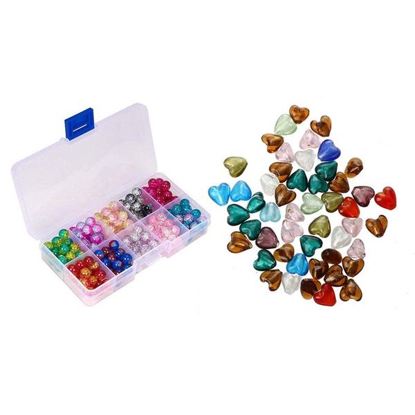 other 50 x murano glass beads pendant heart 12mm & 200x transparent cracked glazed 
other 50 x murano glass beads pendant heart 12mm & 200x transparent cracked glazed